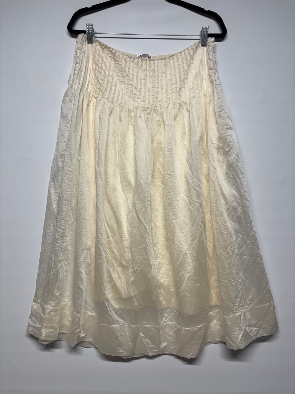 ✨Future Collective Pearl Ivory Midi Skirt Size 8 Lined Lyocell Blend - Picture 5 of 14